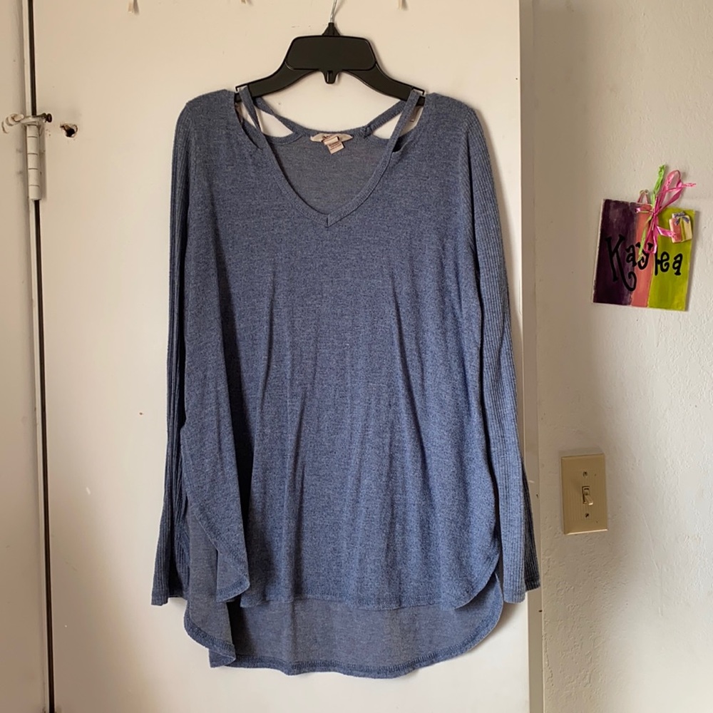 Blue long sleeve sweater